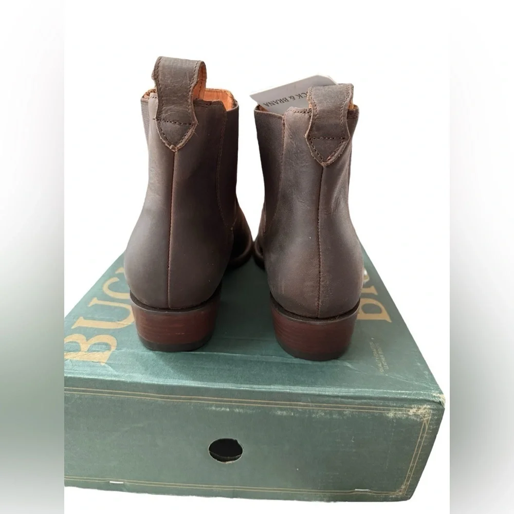 NIB Buck & Brana Men’s Paul Gamuza Leather Brown Ankle Boots in size 12